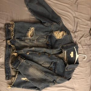 Distressed jean Jacket